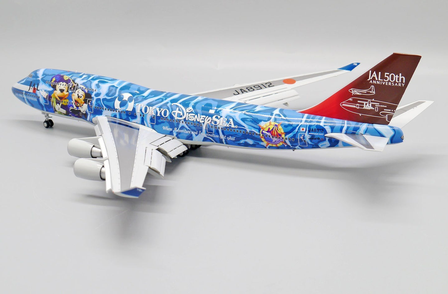 JCWINGS B747-400 JAL TOKYO DISNEY SEA LIVERY FLAP DOWN REG: JA8912