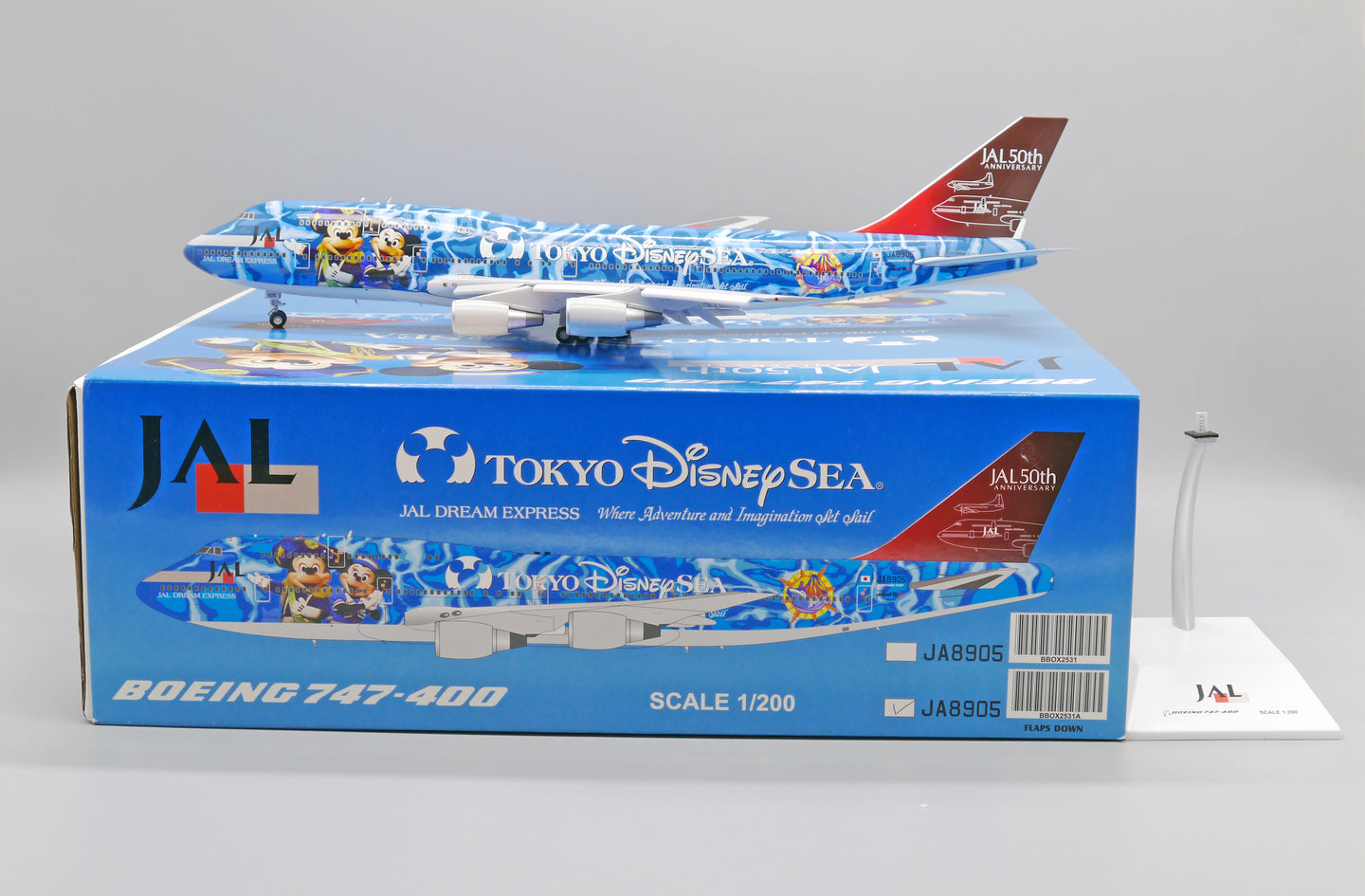 JC WINGS B747-400D JAPAN AIRLINES "TOKYO DISNEY SEA" (FLAPS DOWN) REG: JA8905