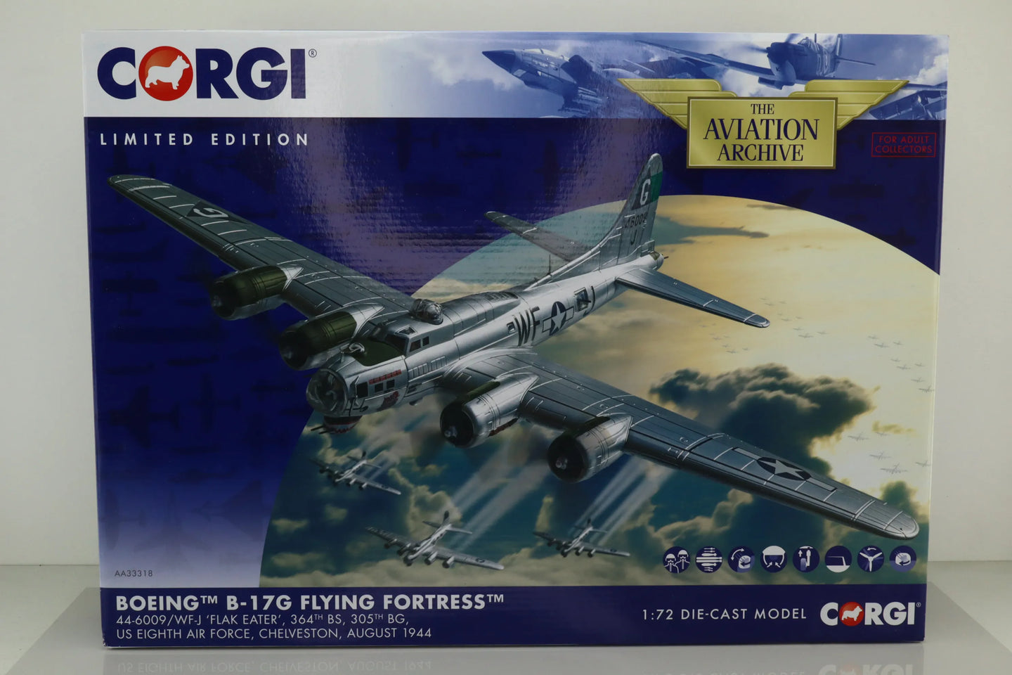 CORGI B-17G FLYING FORTRESS USAAF 44-6009 "FLAK EATER" 8TH A/F 1944 (CERTIFICATE NUMBER 002 OF 1300)
