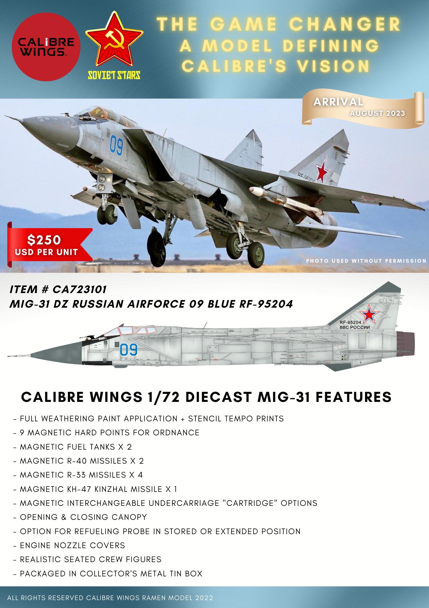 CALIBRE WINGS MIG-31 DZ RUSSIAN AIR FORCE BLUE 09