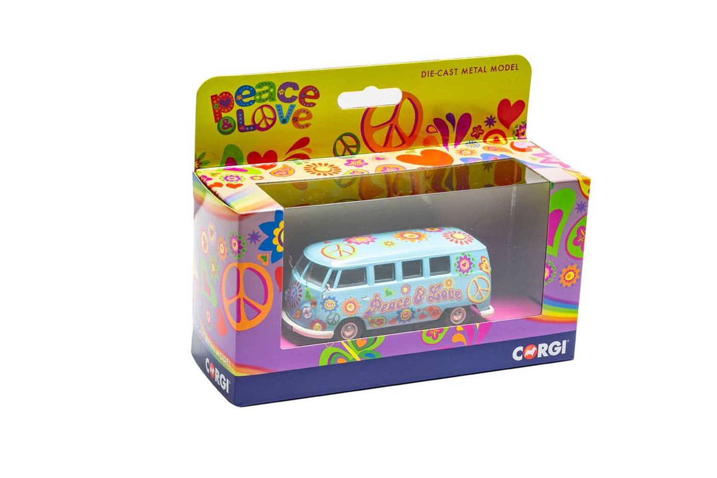 CORGI VOLKSWAGEN CAMPERVAN "PEACE LOVE AND FREEDOM"