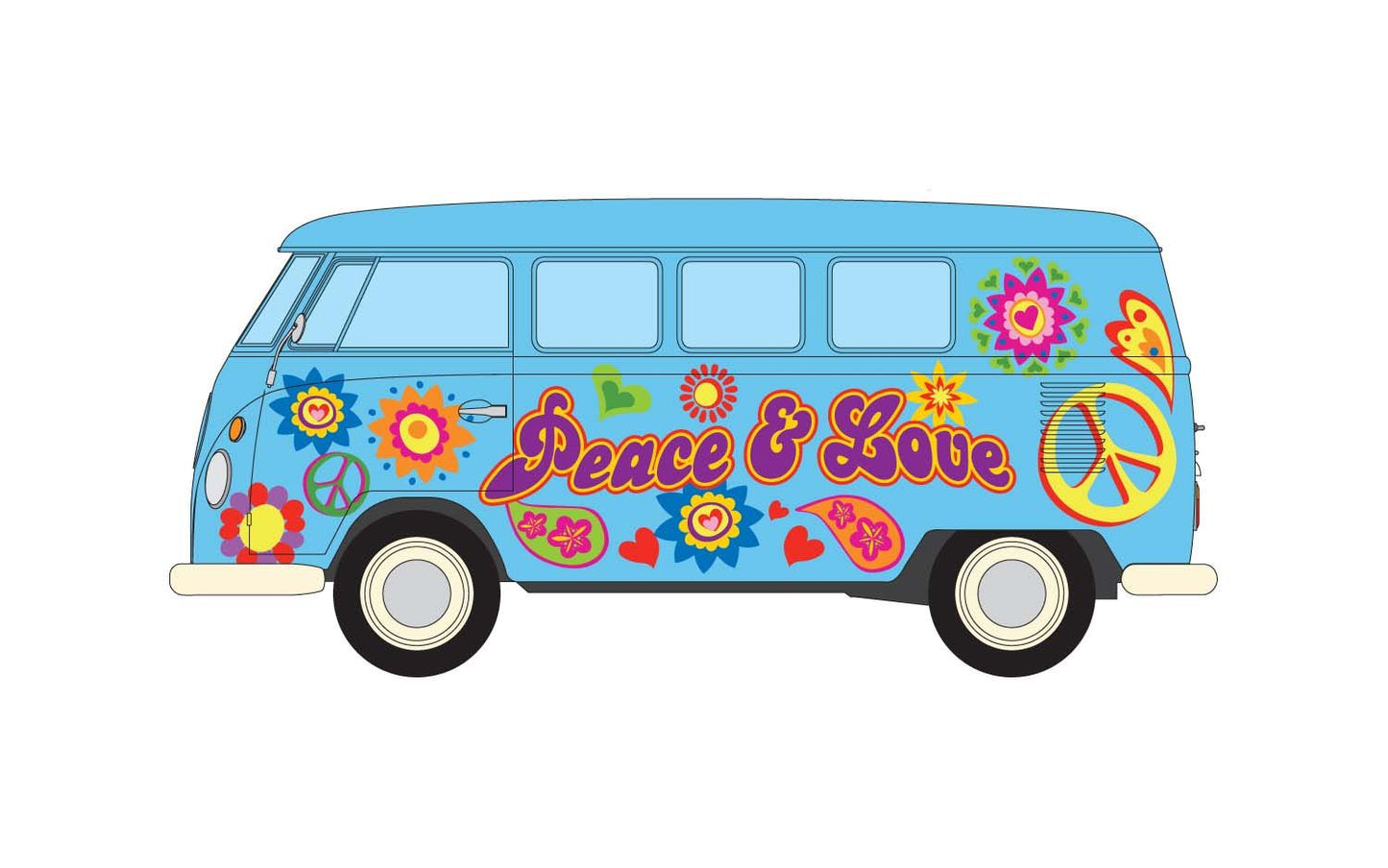 CORGI VOLKSWAGEN CAMPERVAN "PEACE LOVE AND FREEDOM"