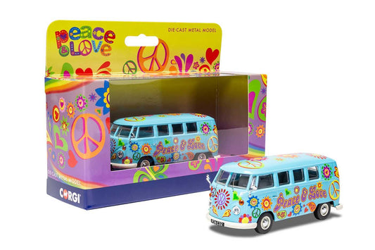 CORGI VOLKSWAGEN CAMPERVAN "PEACE LOVE AND FREEDOM"