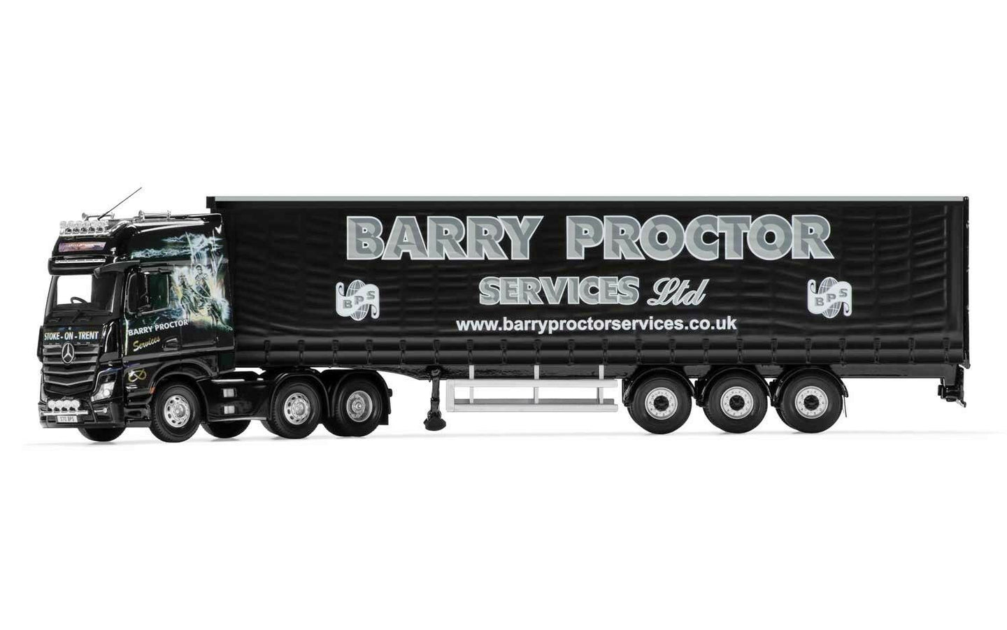 CORGI MERCEDES BENZ ACTROS MP4 CURTAINSIDER BARRY PROCTOR SVCS LTD