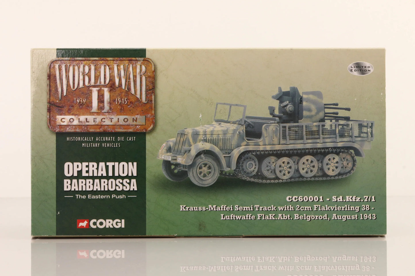 CORGI SD.KFZ.7/1 KRAUSS-MAFFEI HALF TRACK WITH FLAKVIERLING 38