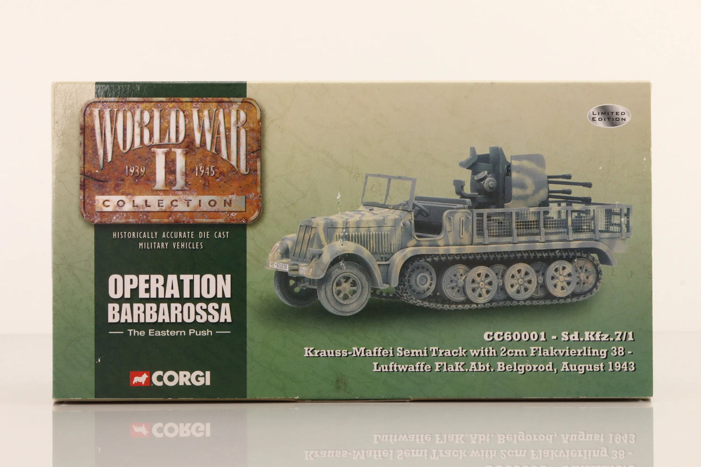 CORGI SD.KFZ.7/1 KRAUSS-MAFFEI HALF TRACK WITH FLAKVIERLING 38