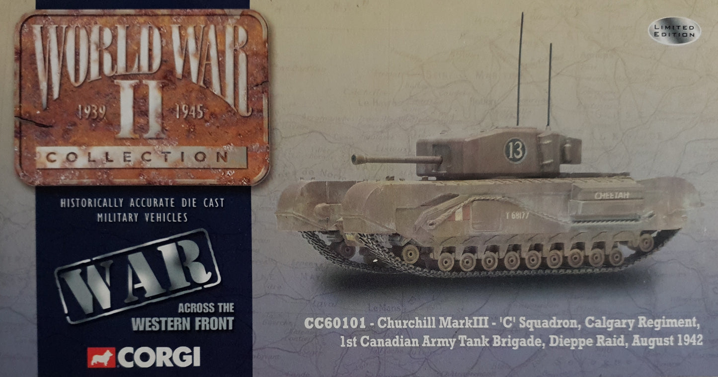 CORGI CHURCHILL MKIII -1ST CANADIAN ARMY TANK BRIGADE 1942