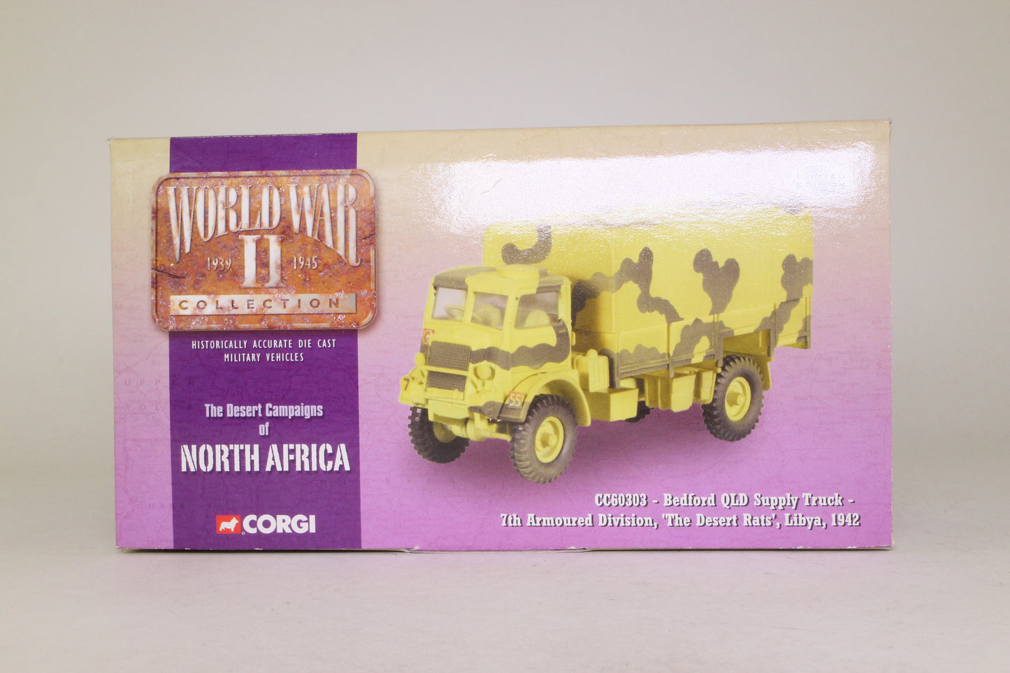 CORGI BEDFORD QLD SUPPLY TRUCK 7TH ARMOURED DIVISION THE DESERT RATS LIBYA 1942