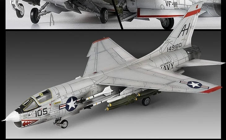 CENTURY WINGS F-8E CRUSADER, VF-111 SUNDOWNERS BUNO 149180 NH105 USS ORISKANY 1966 (LAUNCH CONFIGURATION)