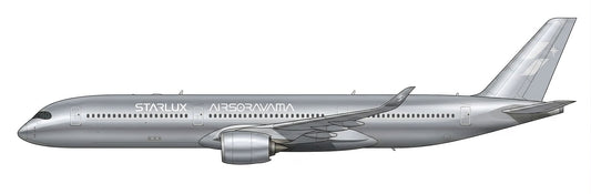 JC WINGS A350-1000XWB STARLUX AIRLINES "AIRSORAYAMA SILVER" (FLAPS DOWN) REG: B-58553