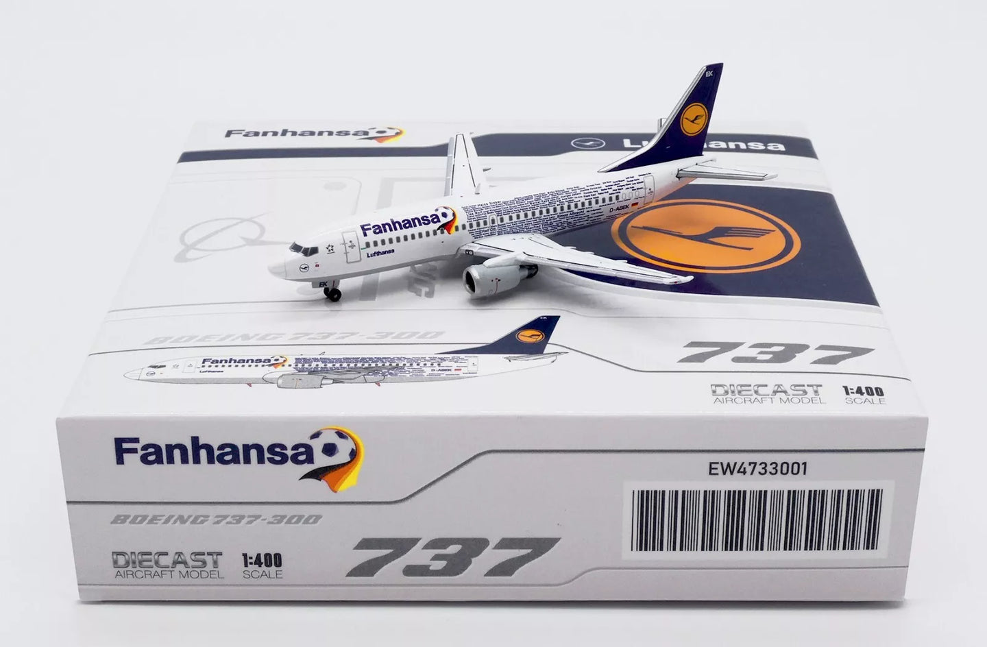JC WINGS B737-300 LUFTHANSA "FANHANSA" REG: D-ABEK