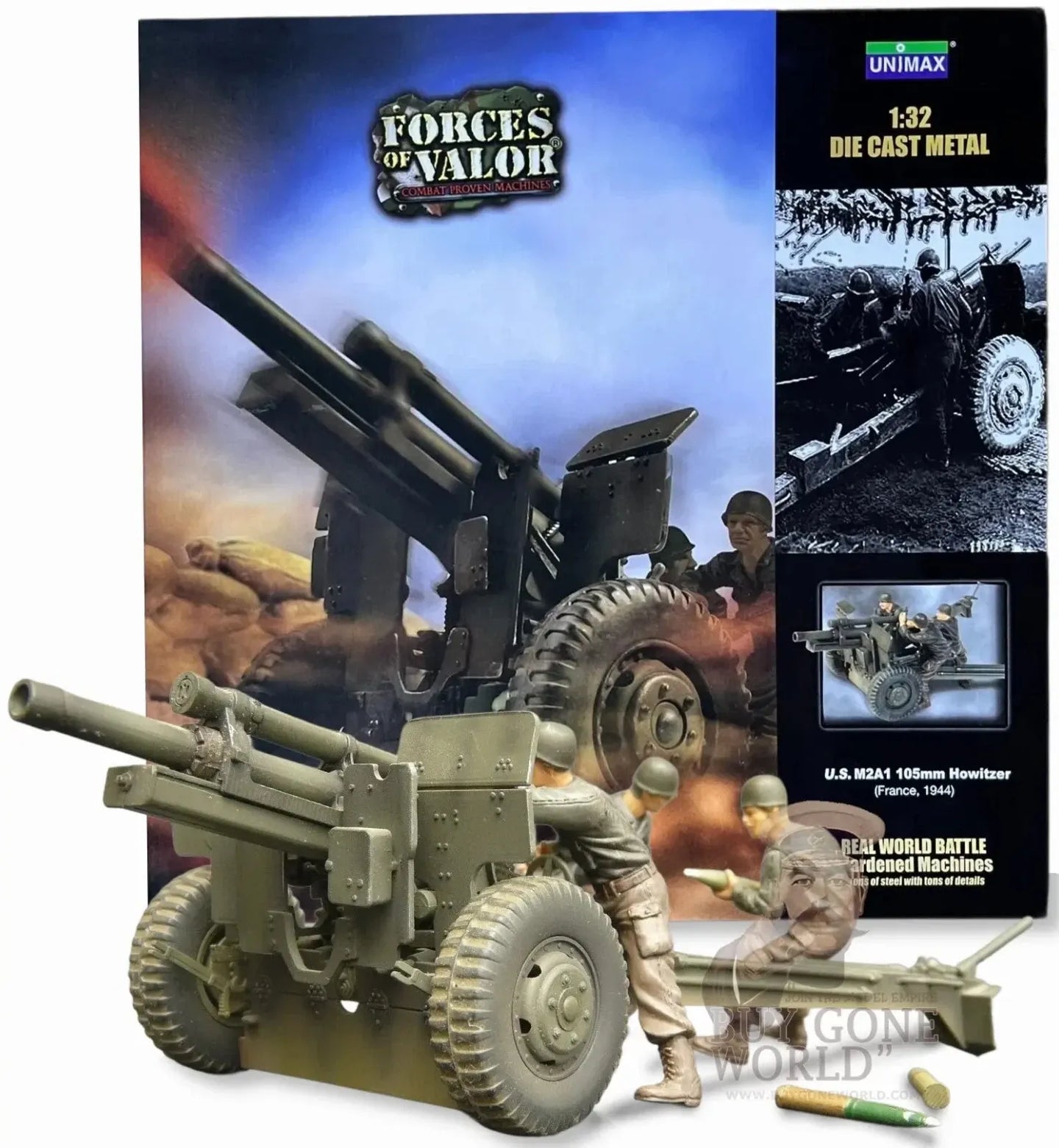 FORCES OF VALOR M2A1 105MM HOWITZER US ARMY FRANCE 1944