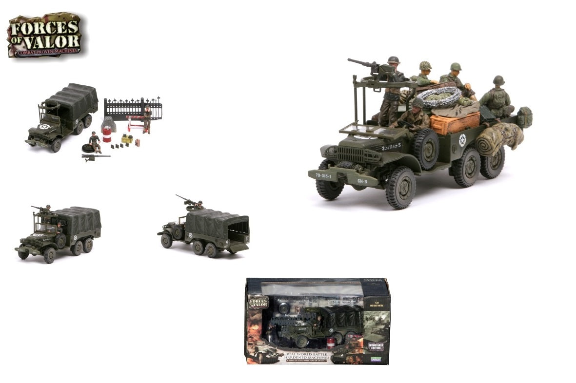 FORCES OF VALOR WC-63 6X6 1.5 TON TRUCK US ARMY WITH TWO FIGURES