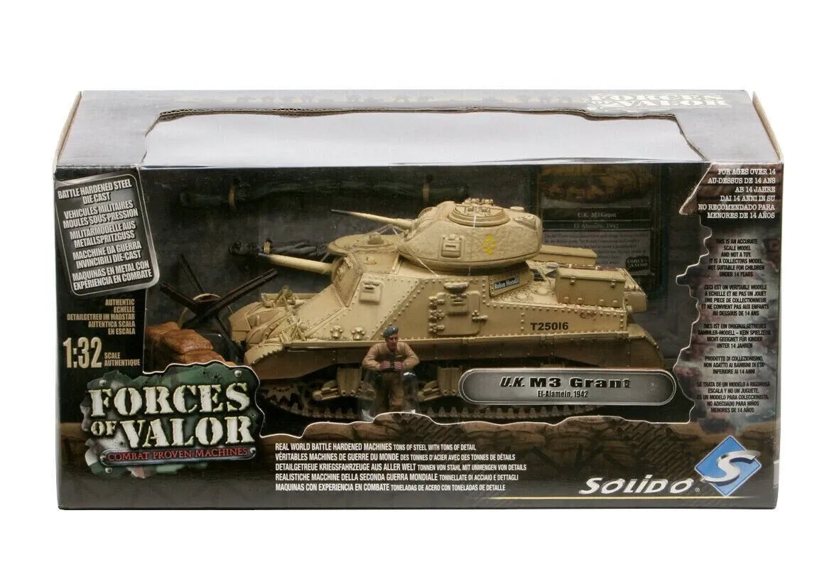 FORCES OF VALOR M3 GRANT TANK US ARMY EL ALAMEIN EGYPT 1942 (WITH ONE FIGURE)
