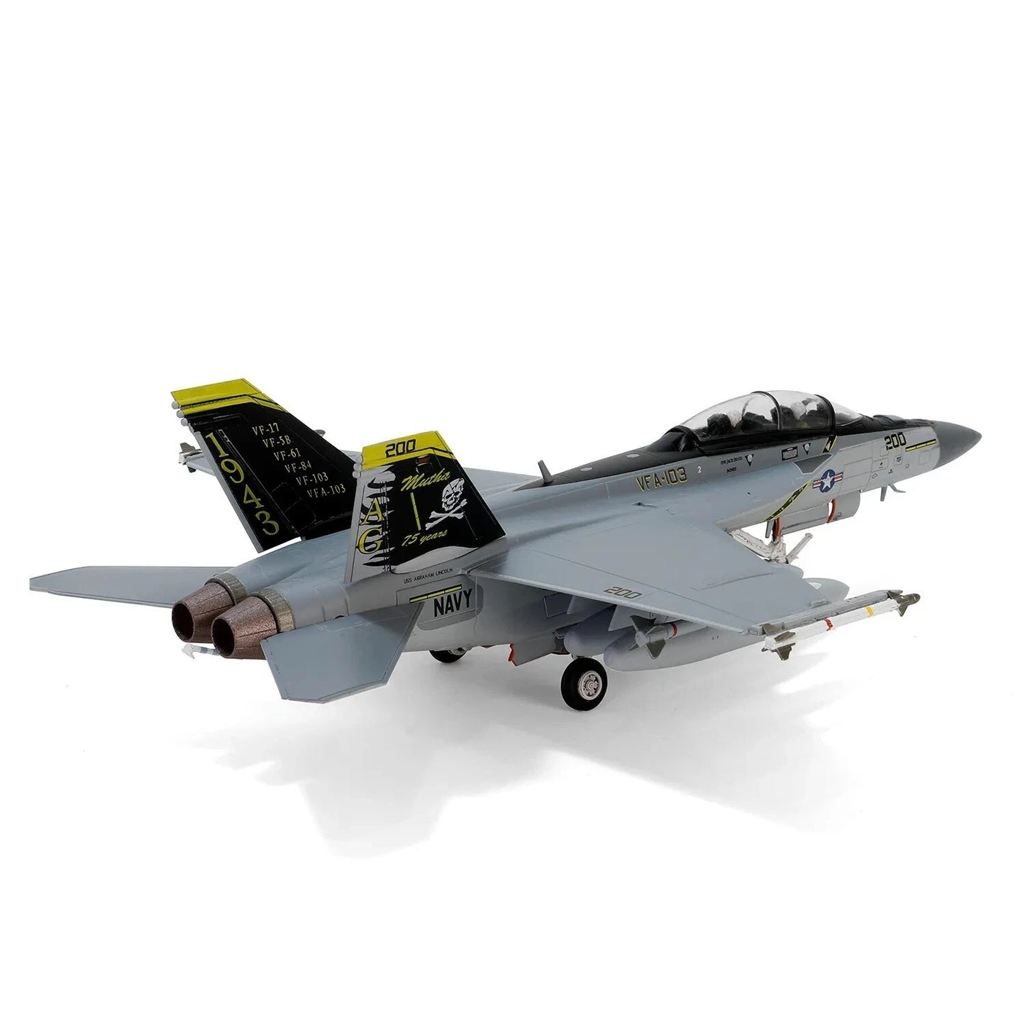 FORCES OF VALOR F/A 18F SUPER HORNET VFA103 JOLLY ROGERS "USS ABRAHAM LINCOLN 2018 75TH ANNIVERSARY"