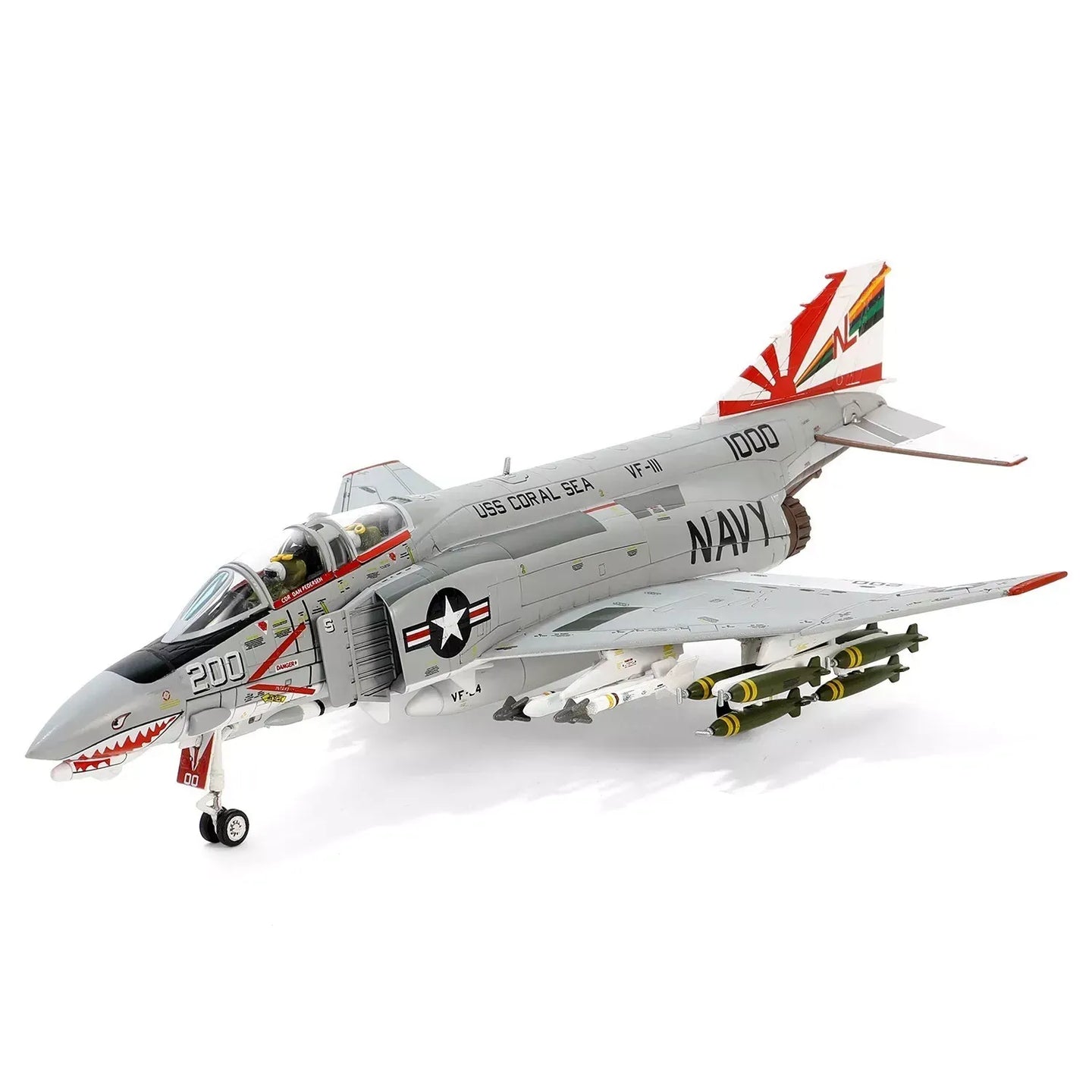 FORCES OF VALOR F-4B PHANTOM II US NAVY VF-111 "SUNDOWNERS" USS CORAL SEA 1970