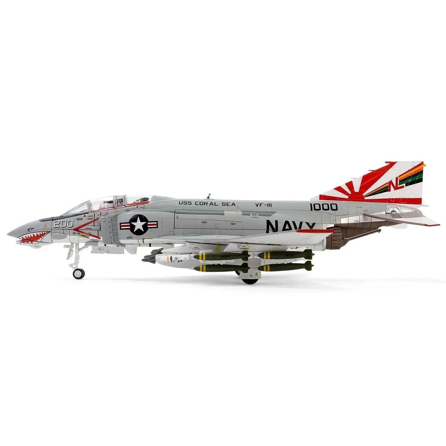 FORCES OF VALOR F-4B PHANTOM II US NAVY VF-111 "SUNDOWNERS" USS CORAL SEA 1970