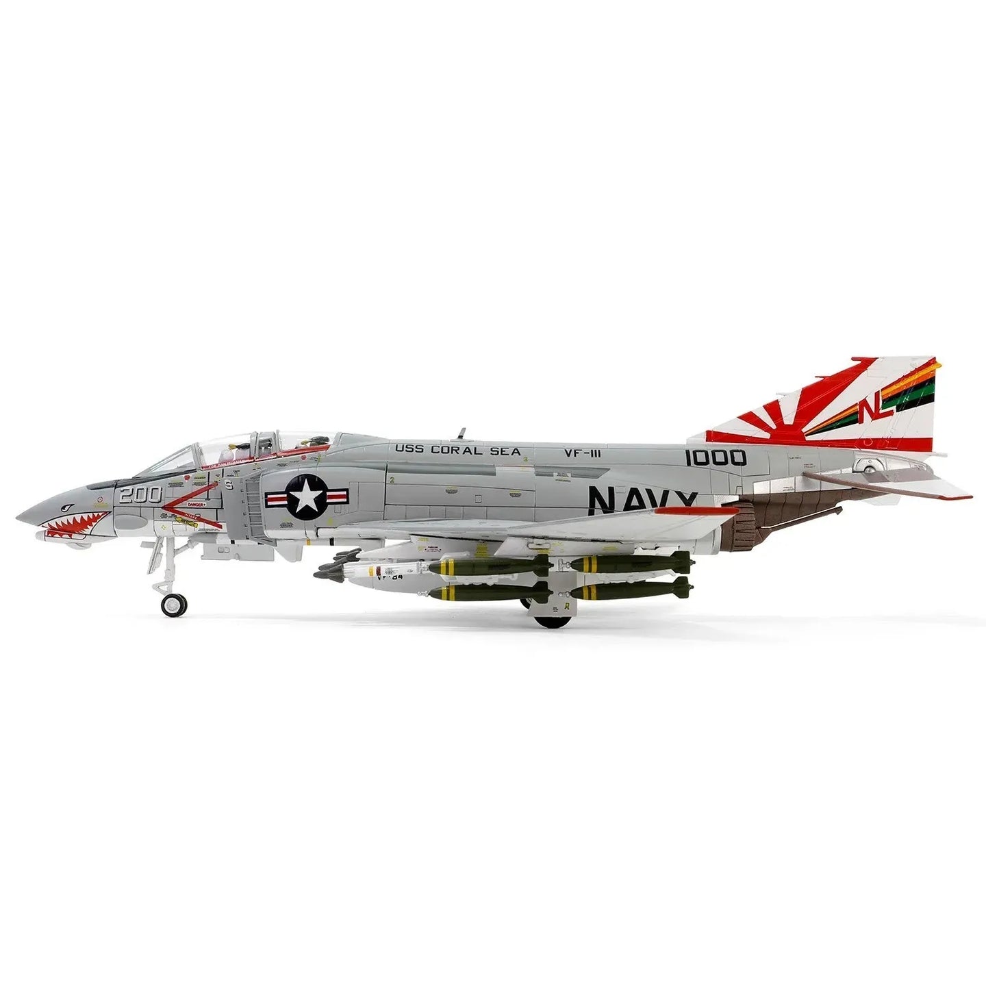 FORCES OF VALOR F-4B PHANTOM II US NAVY VF-111 "SUNDOWNERS" USS CORAL SEA 1970