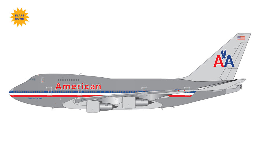 GEMINI JETS B747SP AMERICAN AIRLINES "747 LUXURYLINER" (POLISHED) (FLAPS DOWN) REG: N601AA