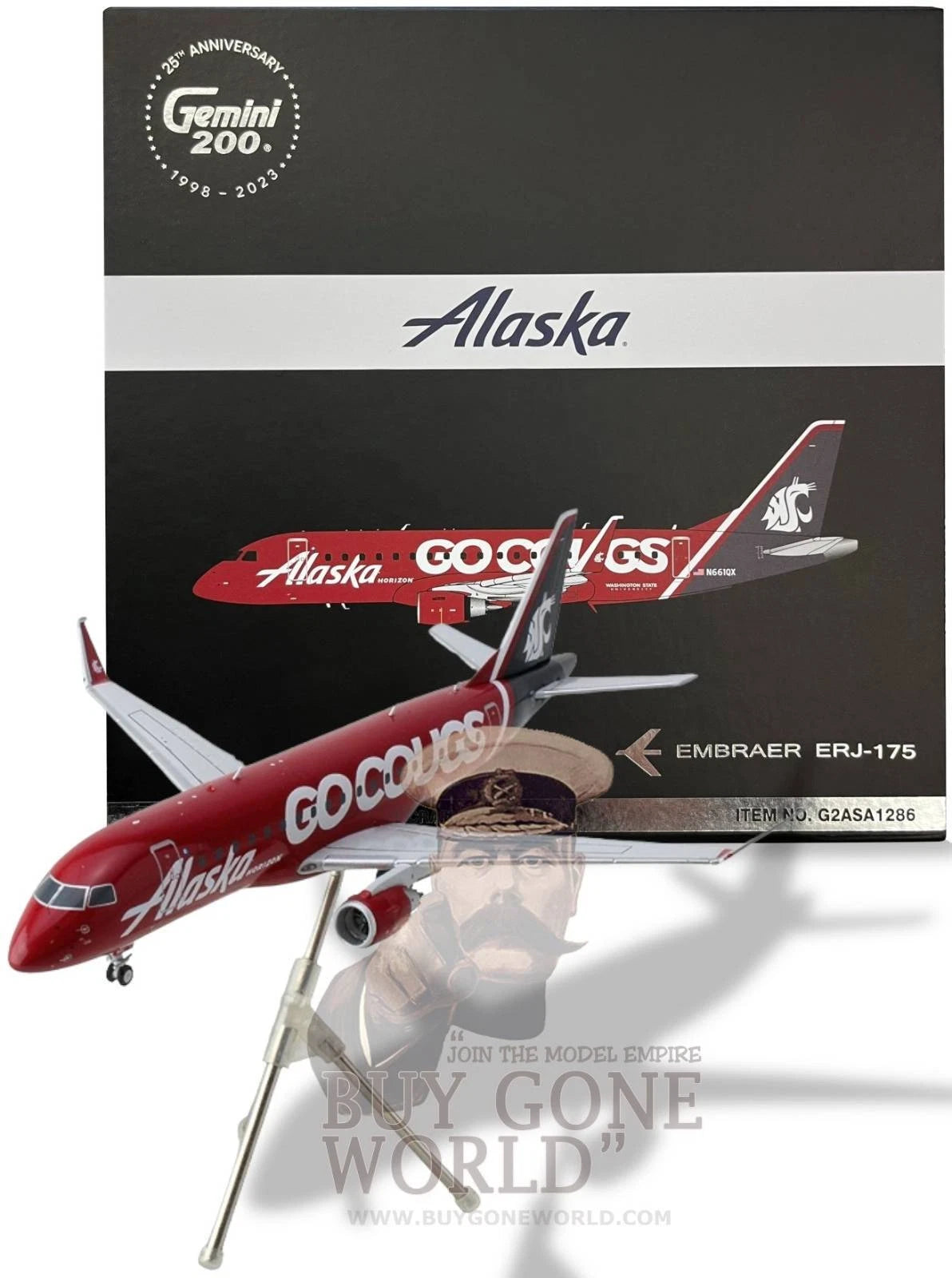 GEMINI JETS E175LR ALASKA AIRLINES/HORIZON AIR "WASHINGTON STATE UNI GO COUGS" REG: N661QX