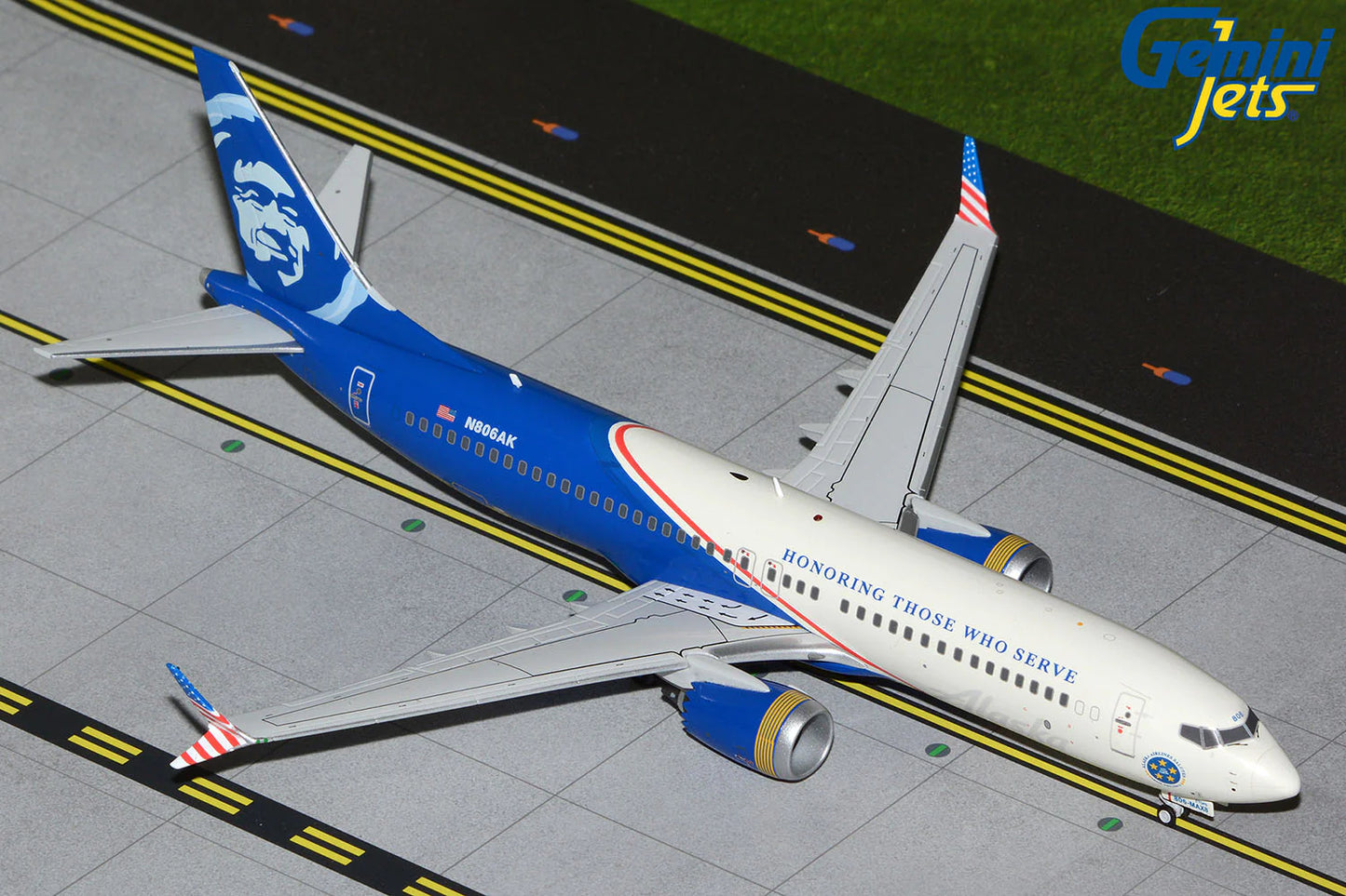 GEMINI JETS B737 MAX 8 ALASKA AIRLINES "HONORING THOSE WHO SERVE" REG: N806AK