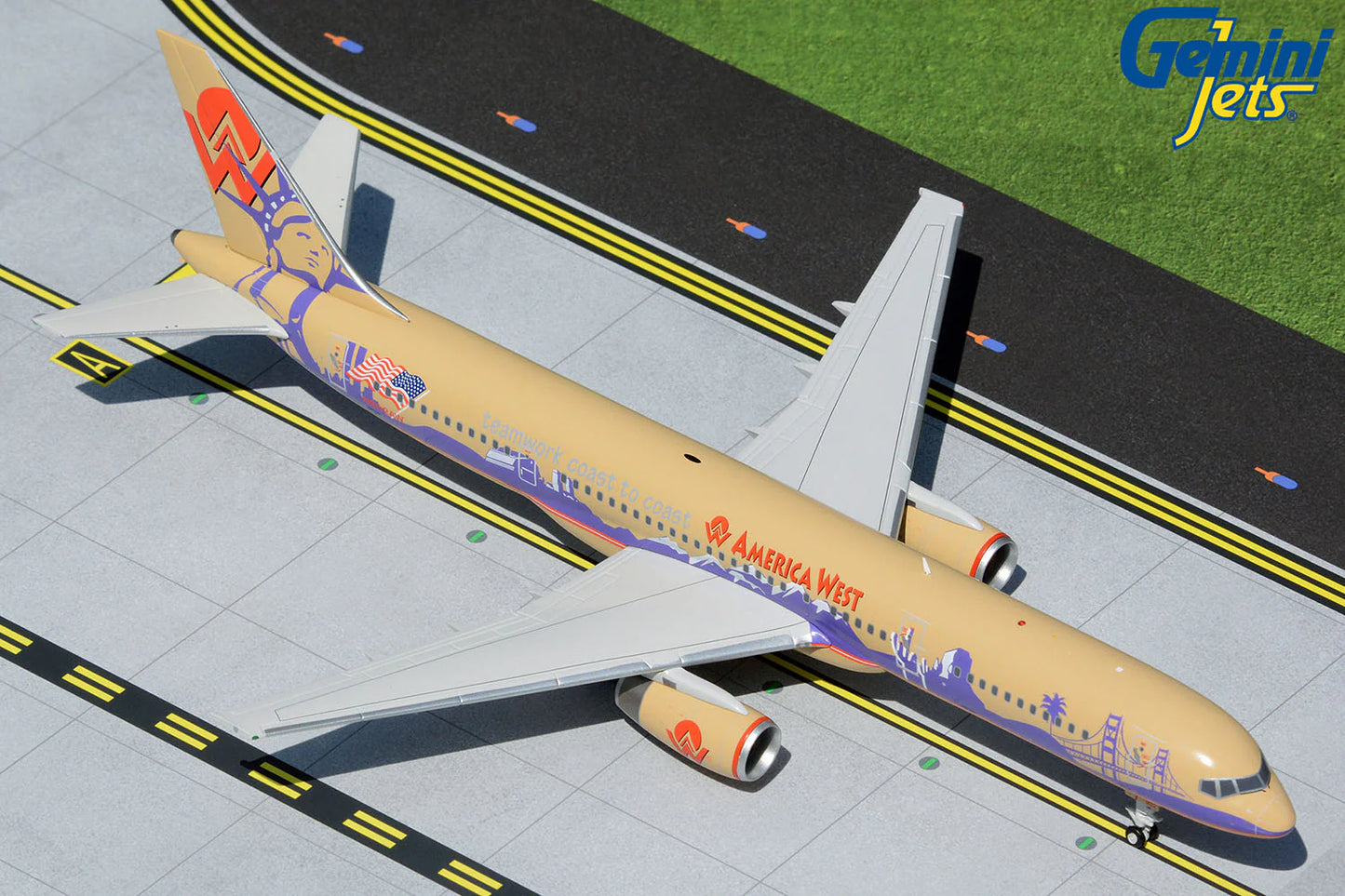 GEMINI JETS B757 AMERICA WEST AIRLINES "TEAMWORK COAST TO COAST" REG: N902AW