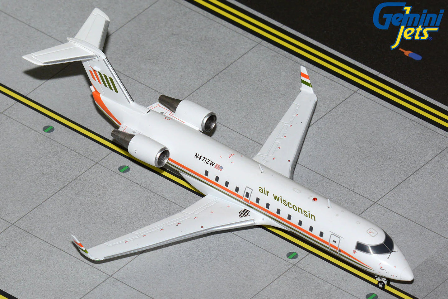 GEMINI JETS  CRJ200LR AIR WISCONSIN (RETRO LIVERY) REG: N471ZW