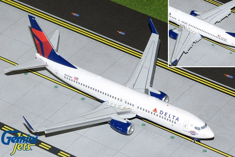 GEMINI JETS B737-800W DELTA AIRLINES "ATLANTA BRAVES/WORLD" (FLAPS DOWN) REG: N3746H