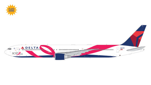 GEMINI JETS B767-400ER DELTA AIRLINES "BCRF BREAST CANCER RED RIBBON" (FLAPS DOWN) REG: N845MH