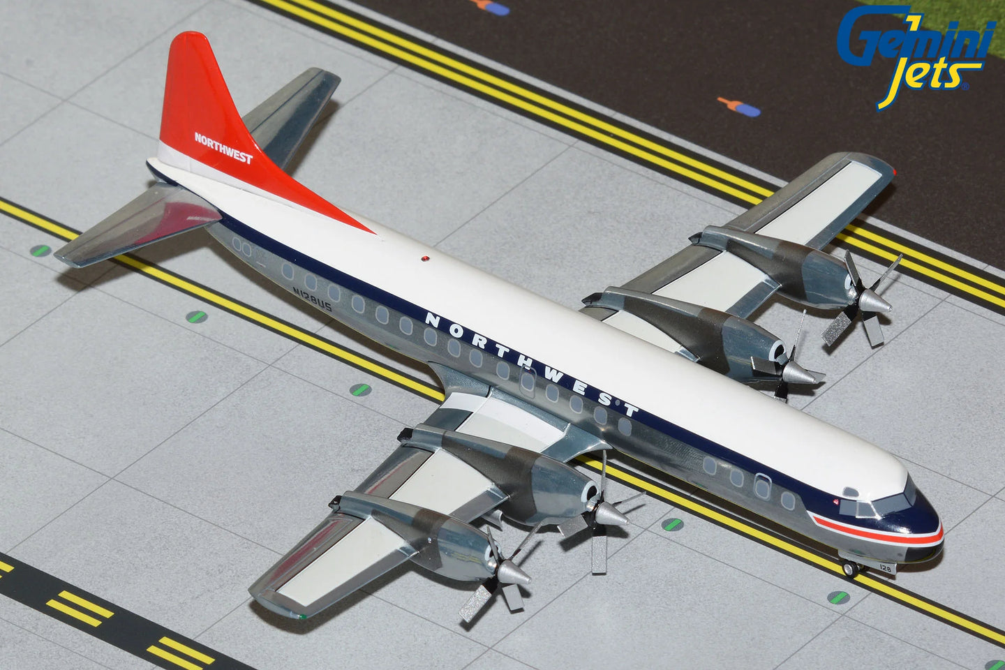 GEMINI JETS L-188C ELECTRA NORTHWEST ORIENT AIRLINES (POLISHED BELLY) REG: N128US