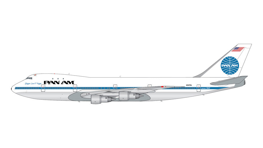 GEMINI JETS B747-100 PAN AMERICAN WORLD AIRWAYS (PAN AM) "CLIPPER JUAN T. TRIPPE" (POLISHED BELLY) REG: N747PA