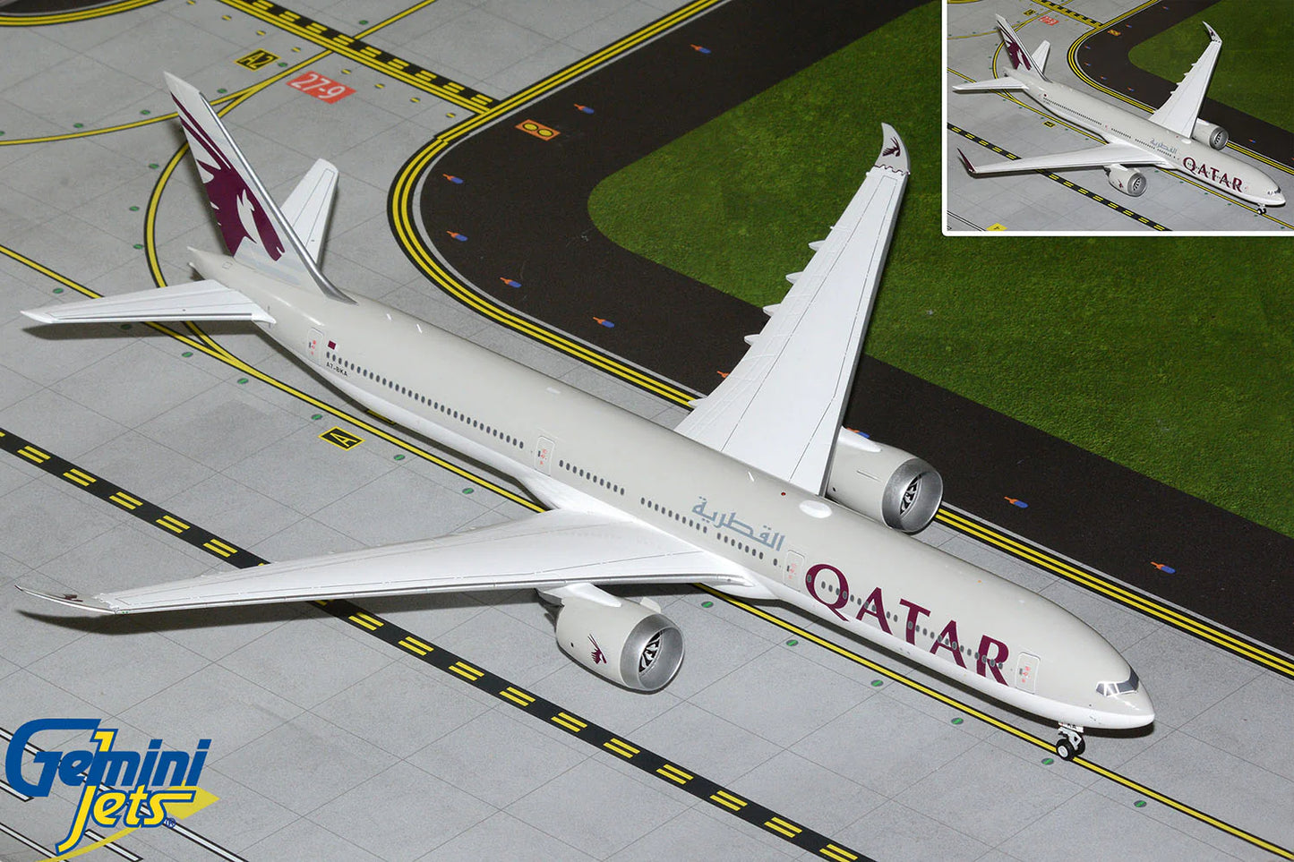 GEMINI JETS B777-9 QATAR AIRWAYS (WITH OPTIONAL FOLDED WINGTIPS) REG: A7-BKA