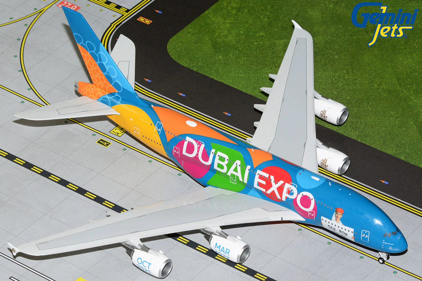 GEMINI JETS A380 EMIRATES "DUBAI EXPO/BE PART OF THE MAGIC" REG: A6-EEW