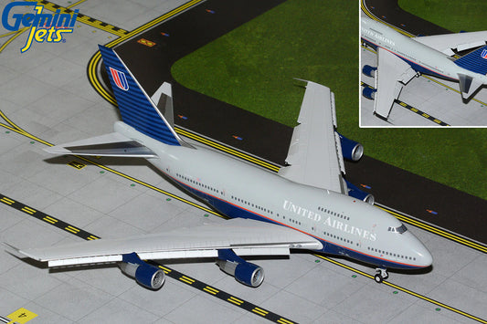 GEMINI JETS B747SP UNITED AIRLINES "BATTLESHIP LIVERY" (FLAPS DOWN) REG: N145UA