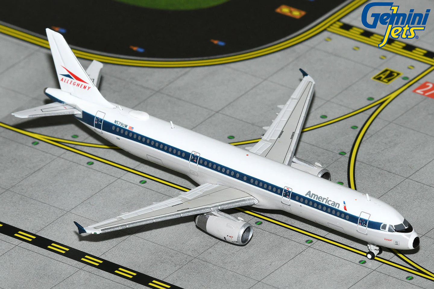 GEMINI JETS A321 AMERICAN AIRLINES "ALLEGHENY HERITAGE LIVERY" REG: N579UW