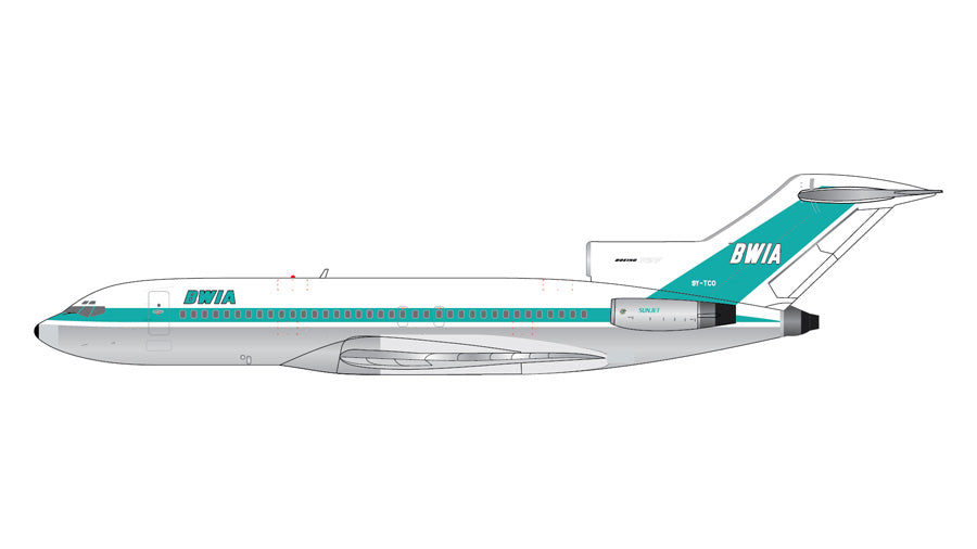 GEMINI JETS B727-100 BWIA (BRITISH WEST INDIAN AIRWAYS) "1906S LIVERY" (POLISHED) REG: 9Y-TCO