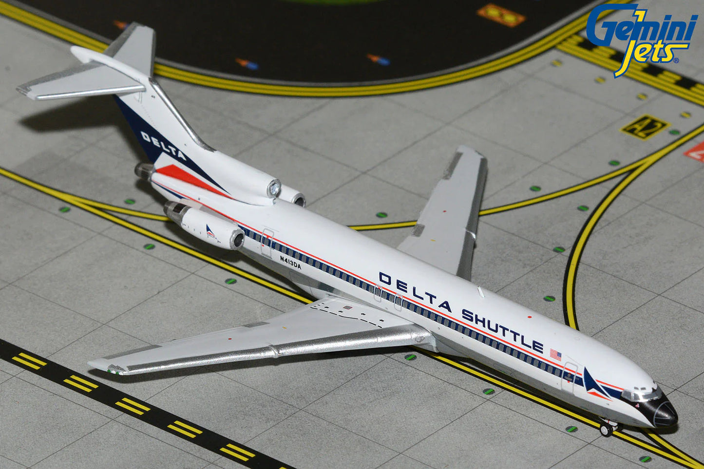 GEMINI JETS B727-200/ADV DELTA SHUTTLE "WIDGET LIVERY" (POLISHED BELLY) REG: N413DA