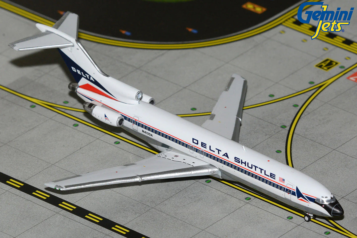 GEMINI JETS B727-200/ADV DELTA SHUTTLE "WIDGET LIVERY" (POLISHED BELLY) REG: N413DA
