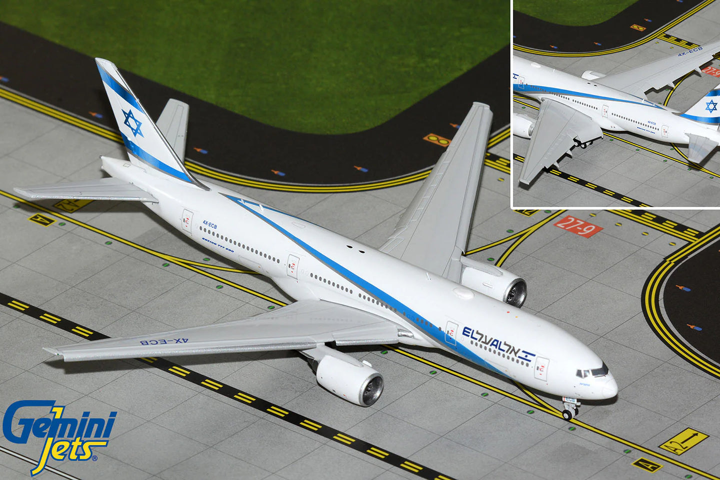 GEMINI JETS B777-200ER EL AL ISRAEL AIRLINES (FLAPS DOWN) REG: 4X-ECB