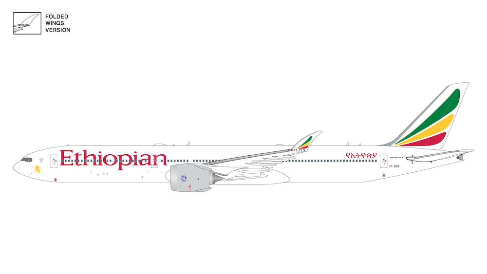 GEMINI JETS B777-9 ETHIOPIAN AIRLINES (FOLDED-WINGS VERSION) REG: ET-BBX