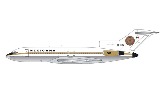 GEMINI JETS B727-100 MEXICANA AIRLINES "AZTECA DE ORO" (POLISHED BELLY) REG: XA-SEJ