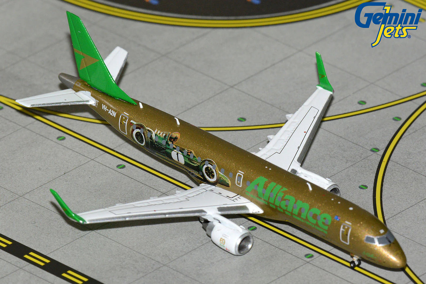 GEMINI JETS E190 ALLIANCE AIRLINES "SIR JACK BRABHAM FORMULA 1 RACE CAR" REG: VH-A2N