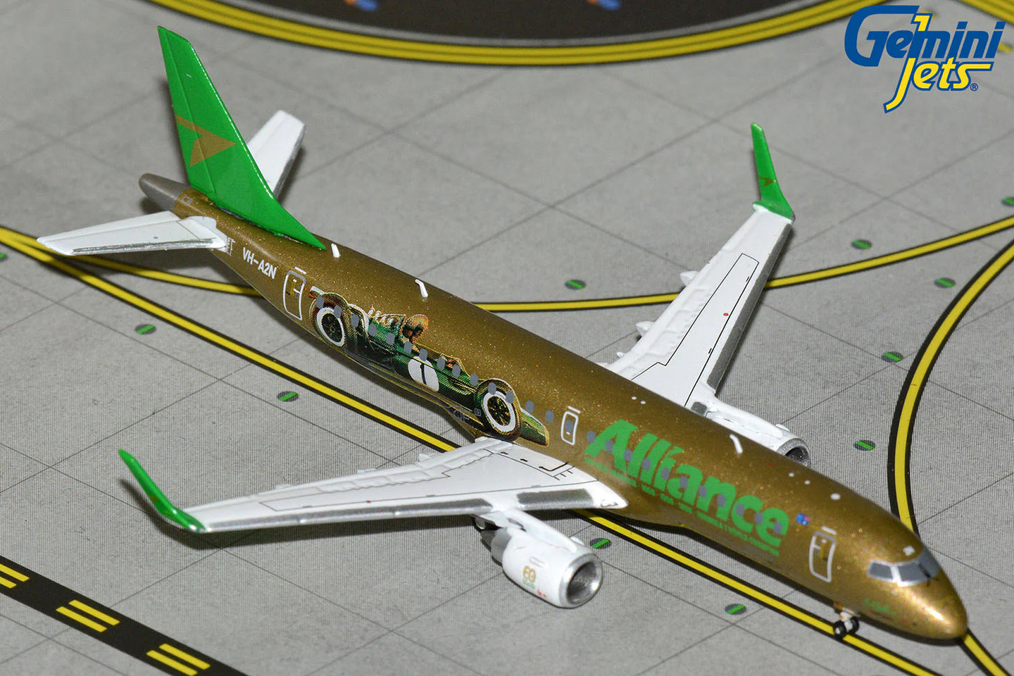 GEMINI JETS E190 ALLIANCE AIRLINES "SIR JACK BRABHAM FORMULA 1 RACE CAR" REG: VH-A2N