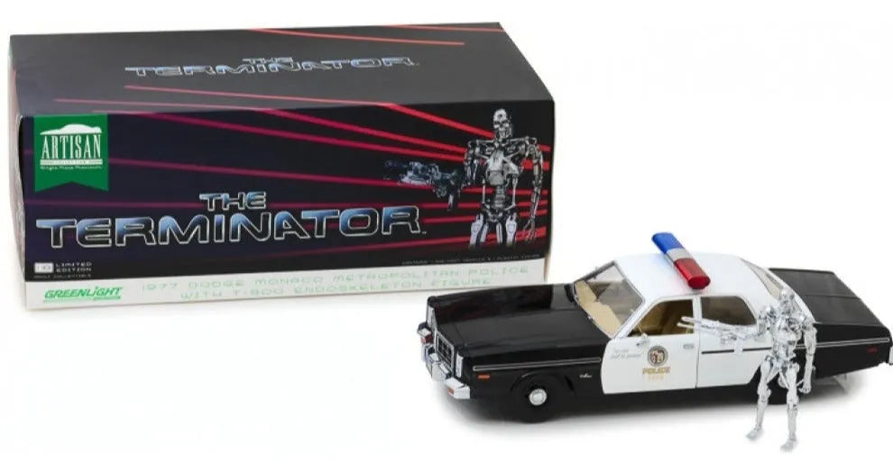 GREENLIGHT 1977 DODGE MONACO METROPOLITAN POLICE WITH T-800 ENDOSKELETON