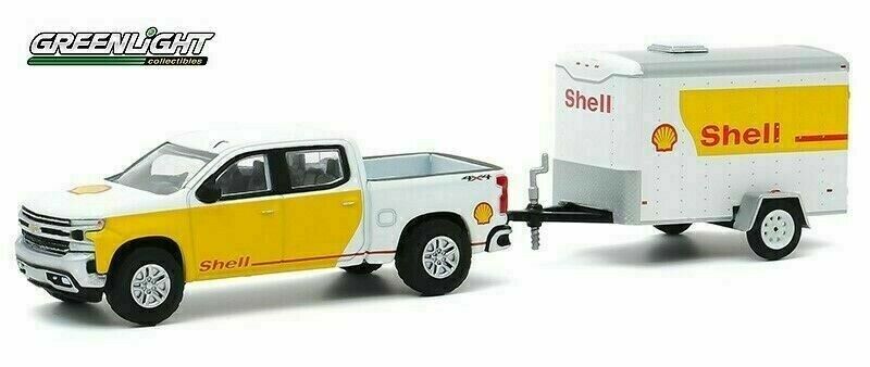 GREENLIGHT 2019 CHEVROLET SILVERADO SHELL OIL TRAILER