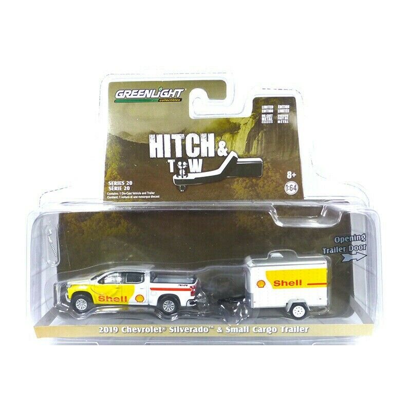 GREENLIGHT 2019 CHEVROLET SILVERADO SHELL OIL TRAILER