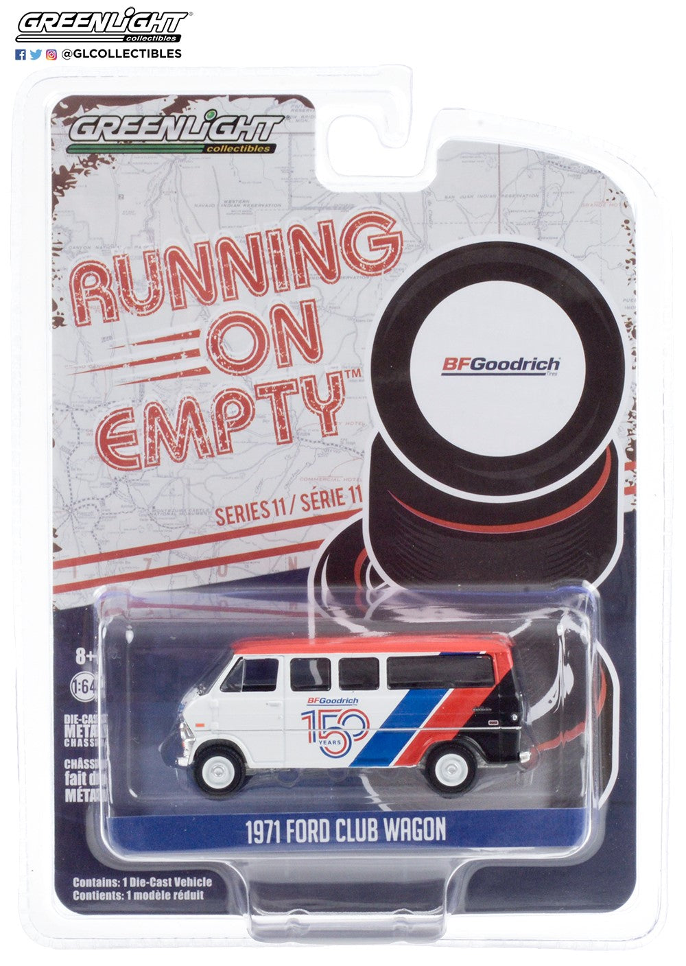 GREENLIGHT 1971 FORD CLUB WAGON - BFGOODRICH 150TH ANNIVERSARY