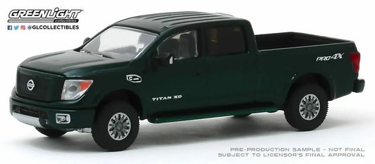 GREENLIGHT 2019 NISSAN TITAN XD PRO-4X - MIDNIGHT PINE METALLIC