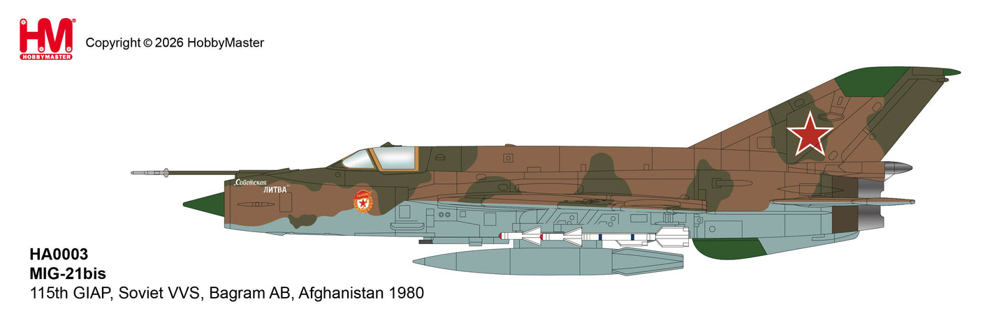 HOBBY MASTER MIG-21BIS 115TH GIAP SOVIET VVS BAGRAM AIRBASE AFGHANISTAN 1980