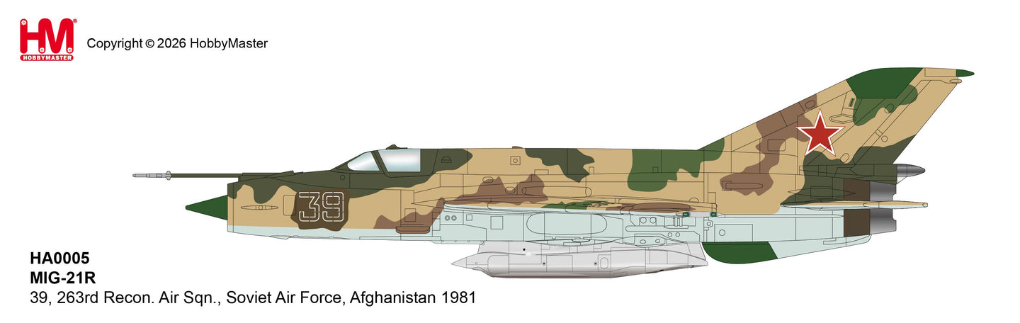 HOBBY MASTER MIG-21R 39 SOVIET AIR FORCE 263RD RECON. AIR SQN AFGHANISTAN 1981